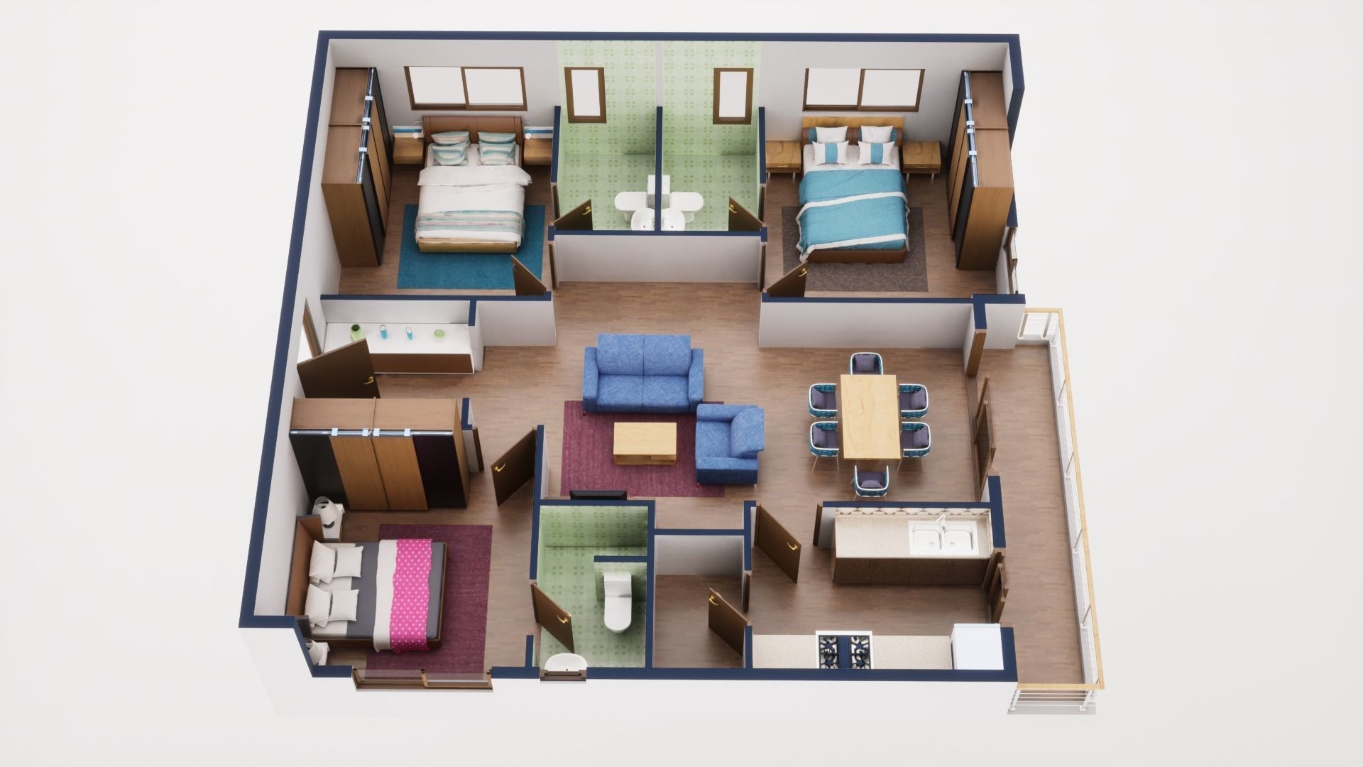 3D Floor Plan Model 57 3D model_4