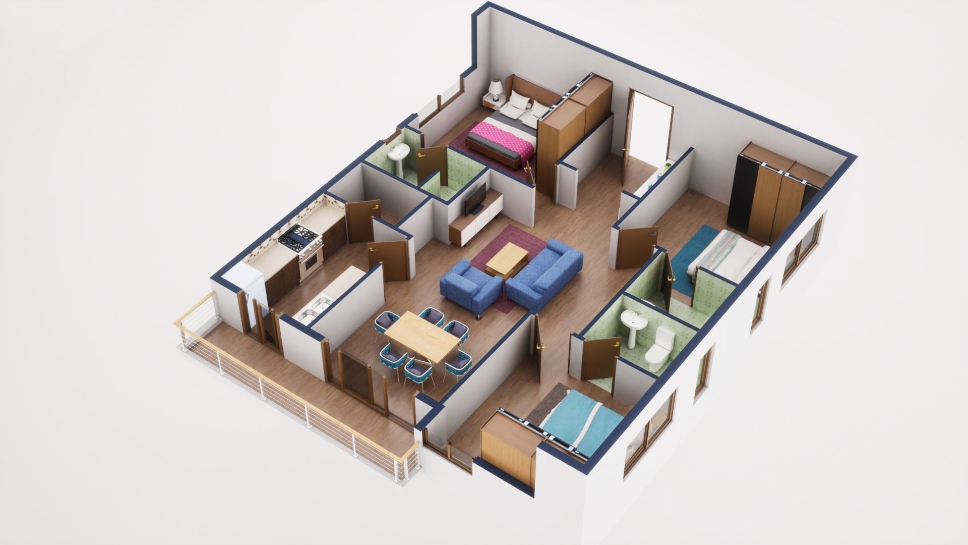 3D Floor Plan Model 57 3D model_2