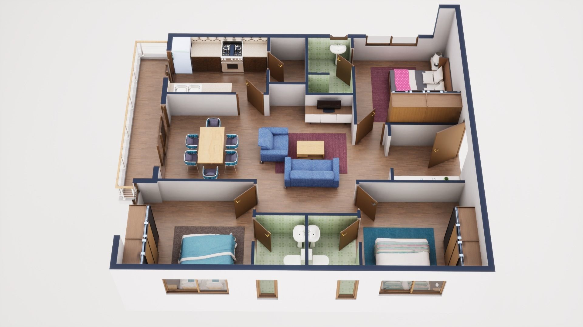 3D Floor Plan Model 57 3D model_3