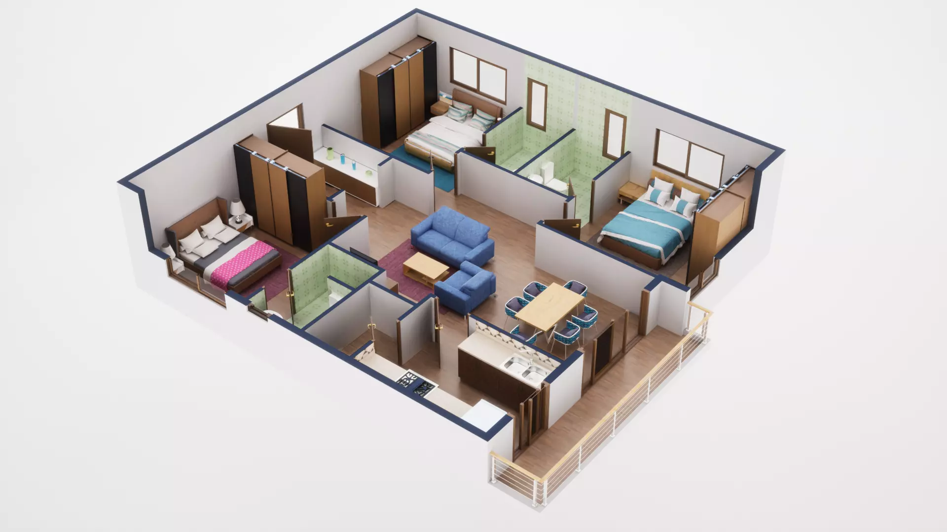 3D Floor Plan Model 57 3D model_0