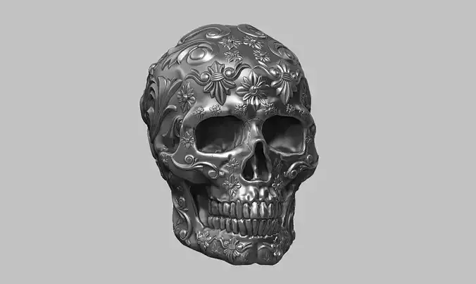 Ornament skull a16 3d print model 3D print model