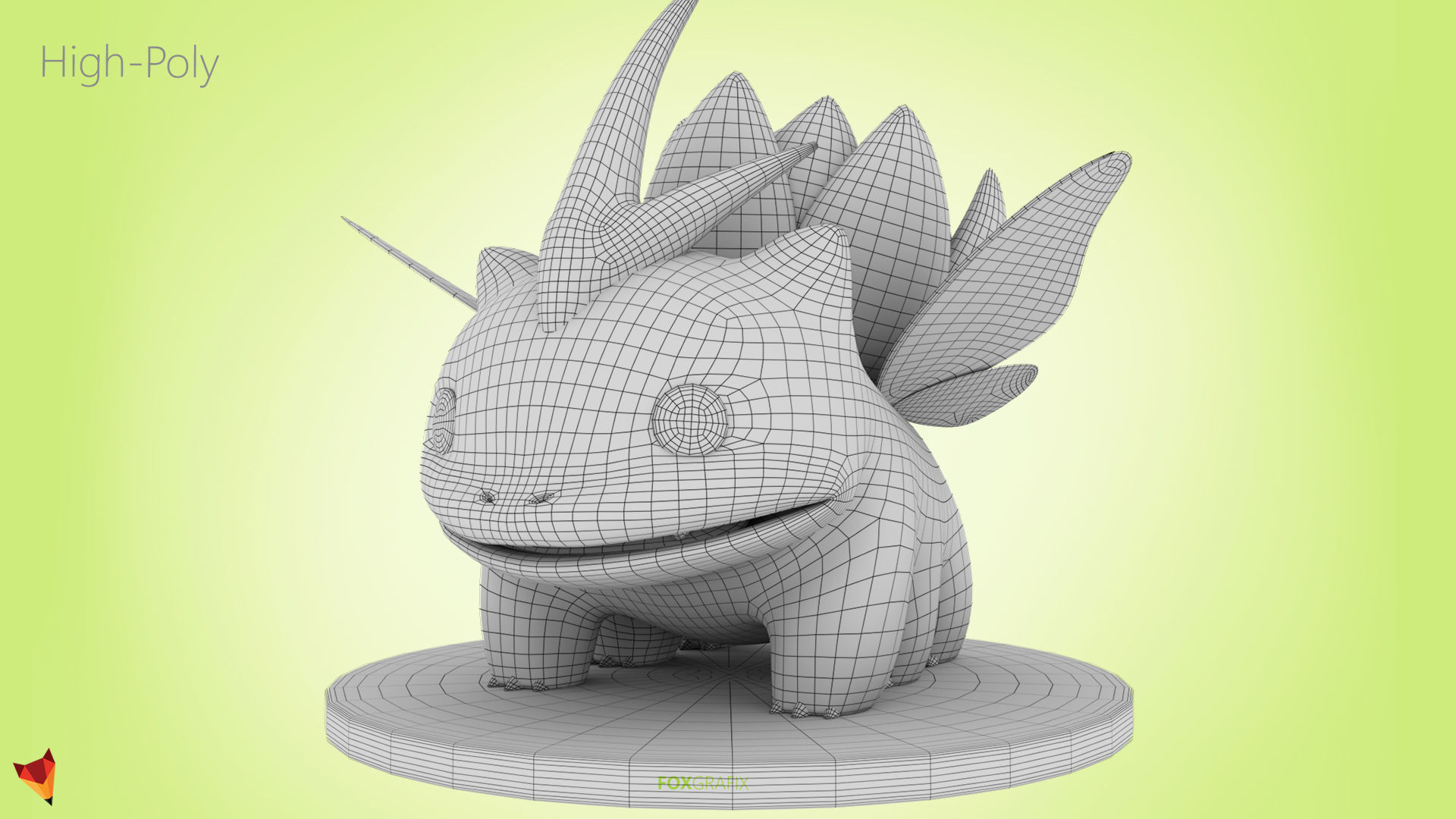 Pokemon Bulbasaur Bug Type Concept Low-poly 3D model_9