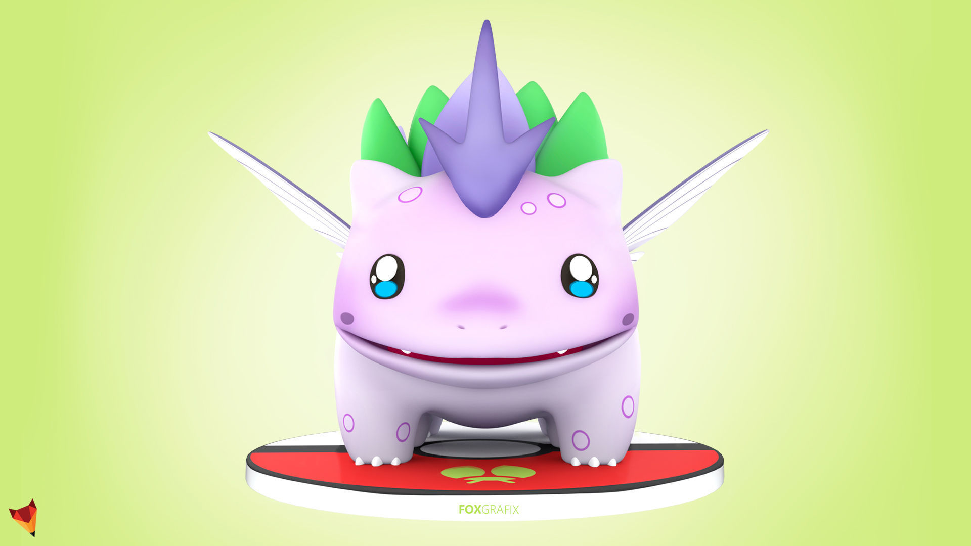 Pokemon Bulbasaur Bug Type Concept Low-poly 3D model_6
