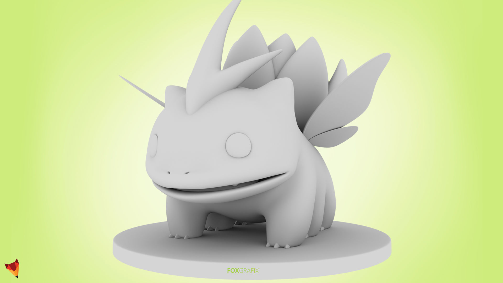 Pokemon Bulbasaur Bug Type Concept Low-poly 3D model_7