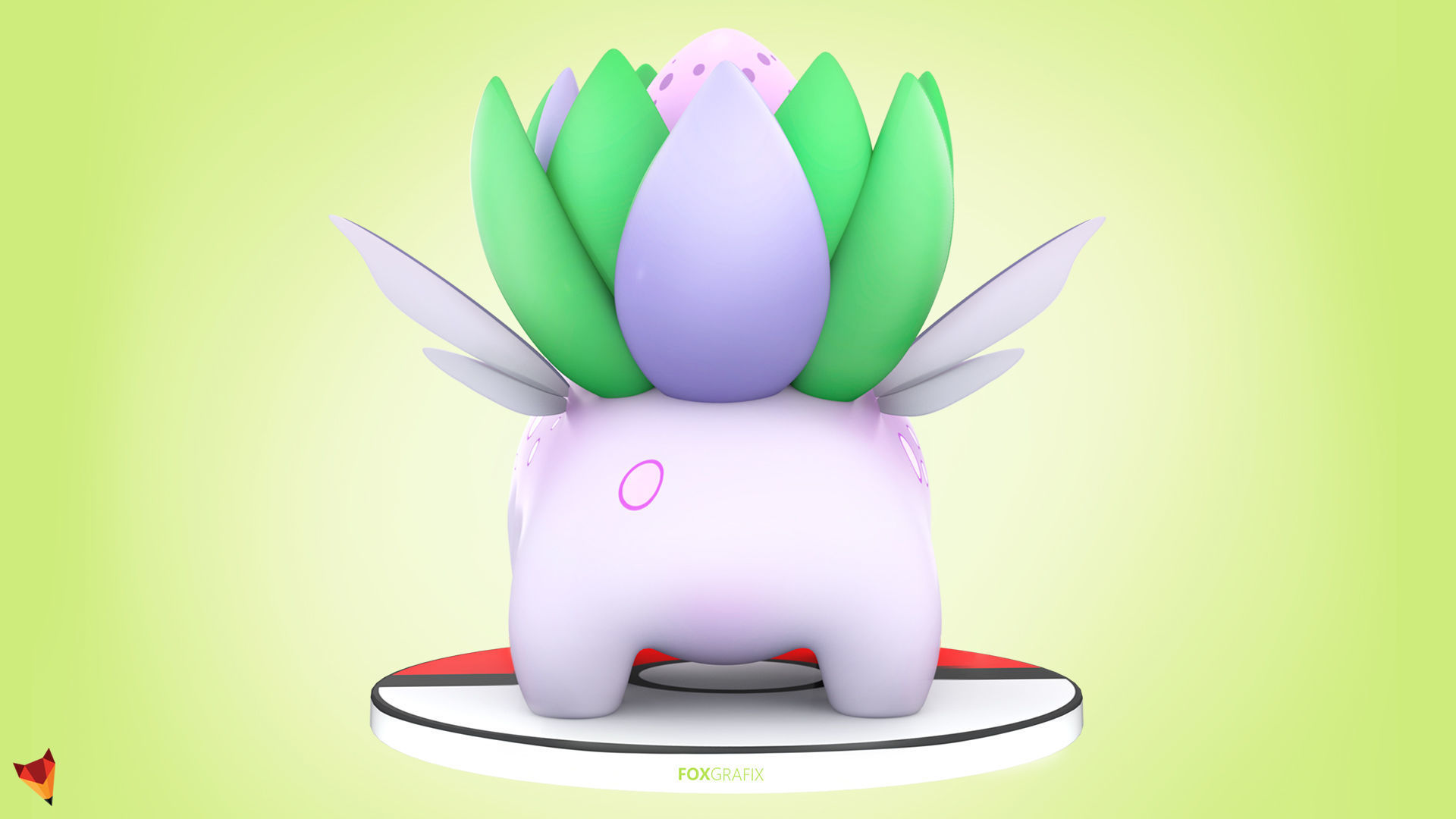 Pokemon Bulbasaur Bug Type Concept Low-poly 3D model_5