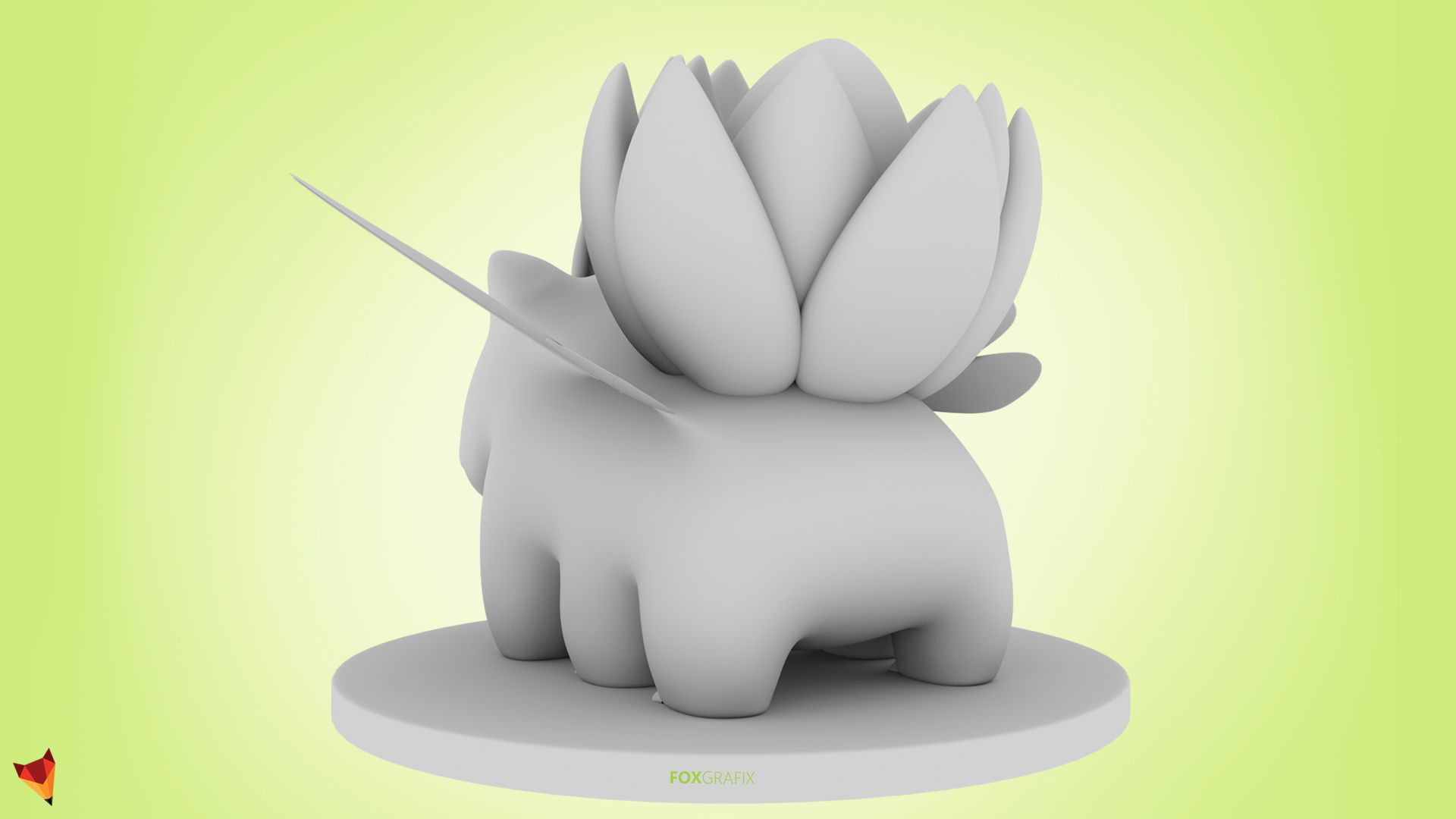 Pokemon Bulbasaur Bug Type Concept Low-poly 3D model_11