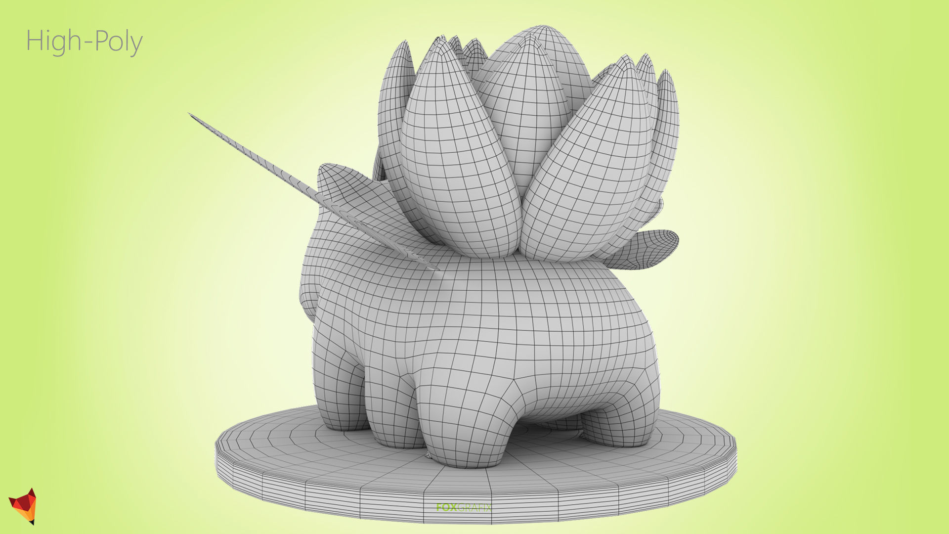 Pokemon Bulbasaur Bug Type Concept Low-poly 3D model_13