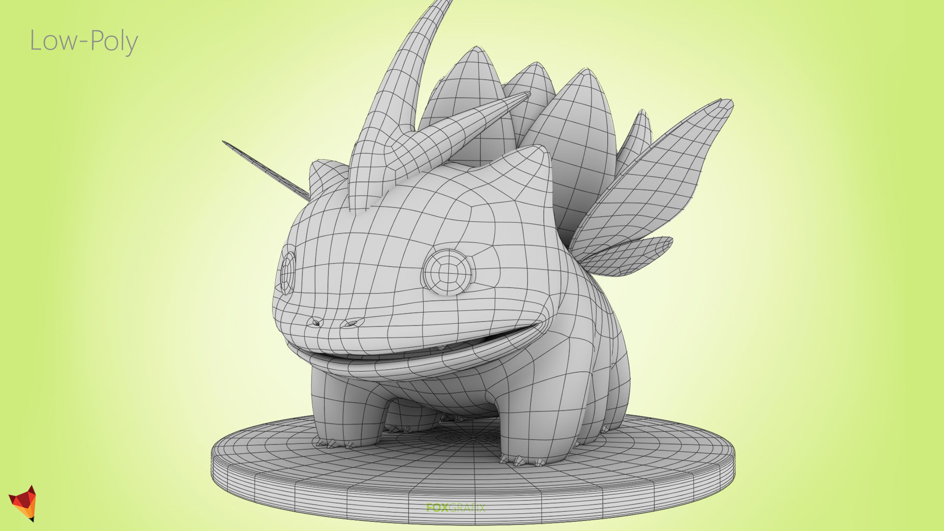 Pokemon Bulbasaur Bug Type Concept Low-poly 3D model_8