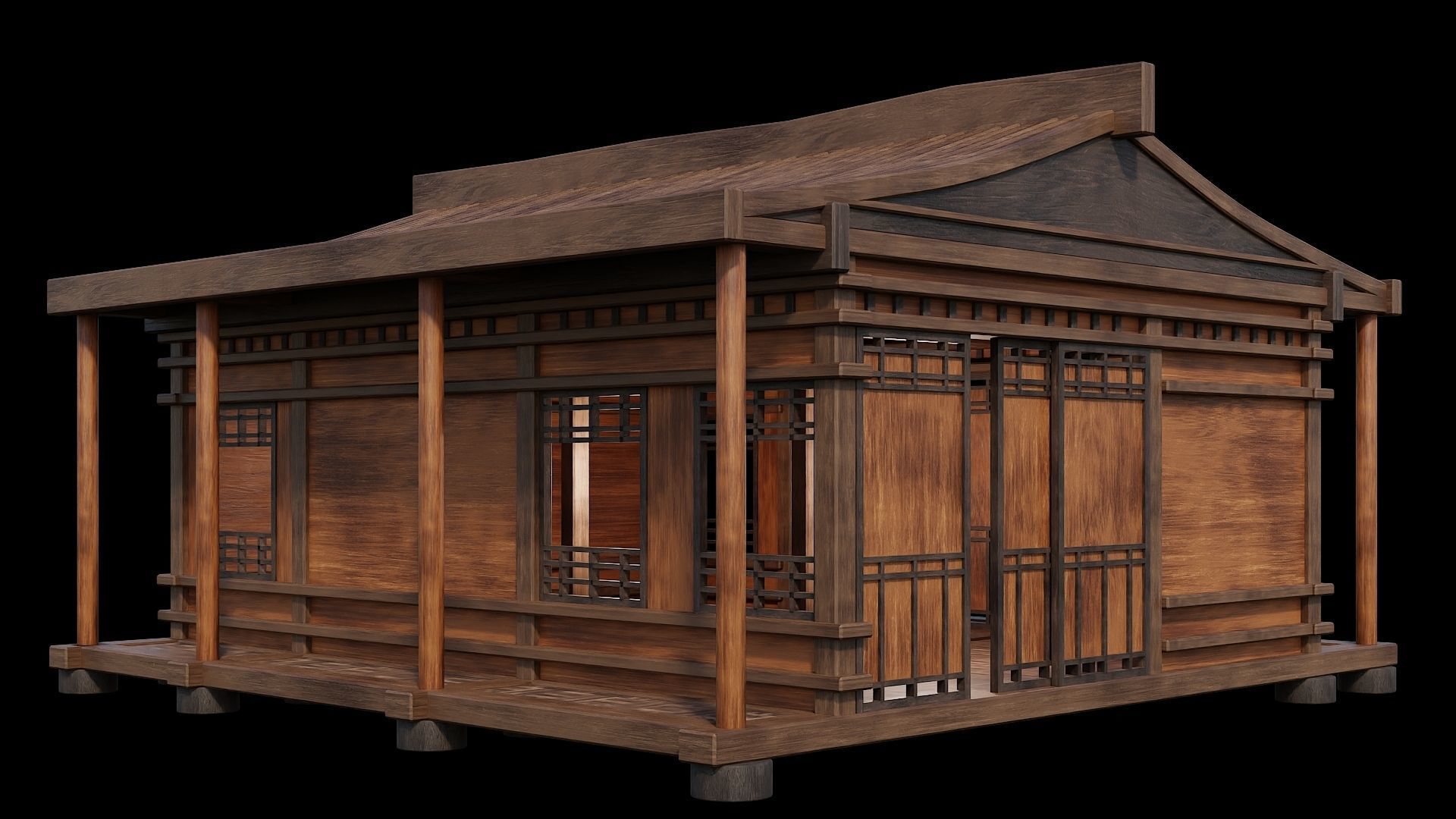 Medieval Houses 25- 4K Textures Game Ready Low-poly 3D model_1