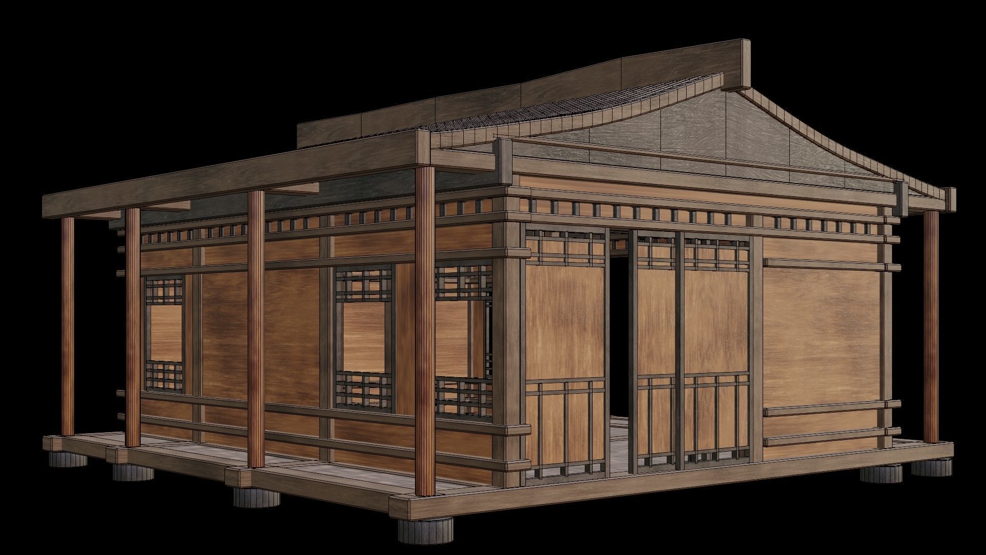 Medieval Houses 25- 4K Textures Game Ready Low-poly 3D model_5