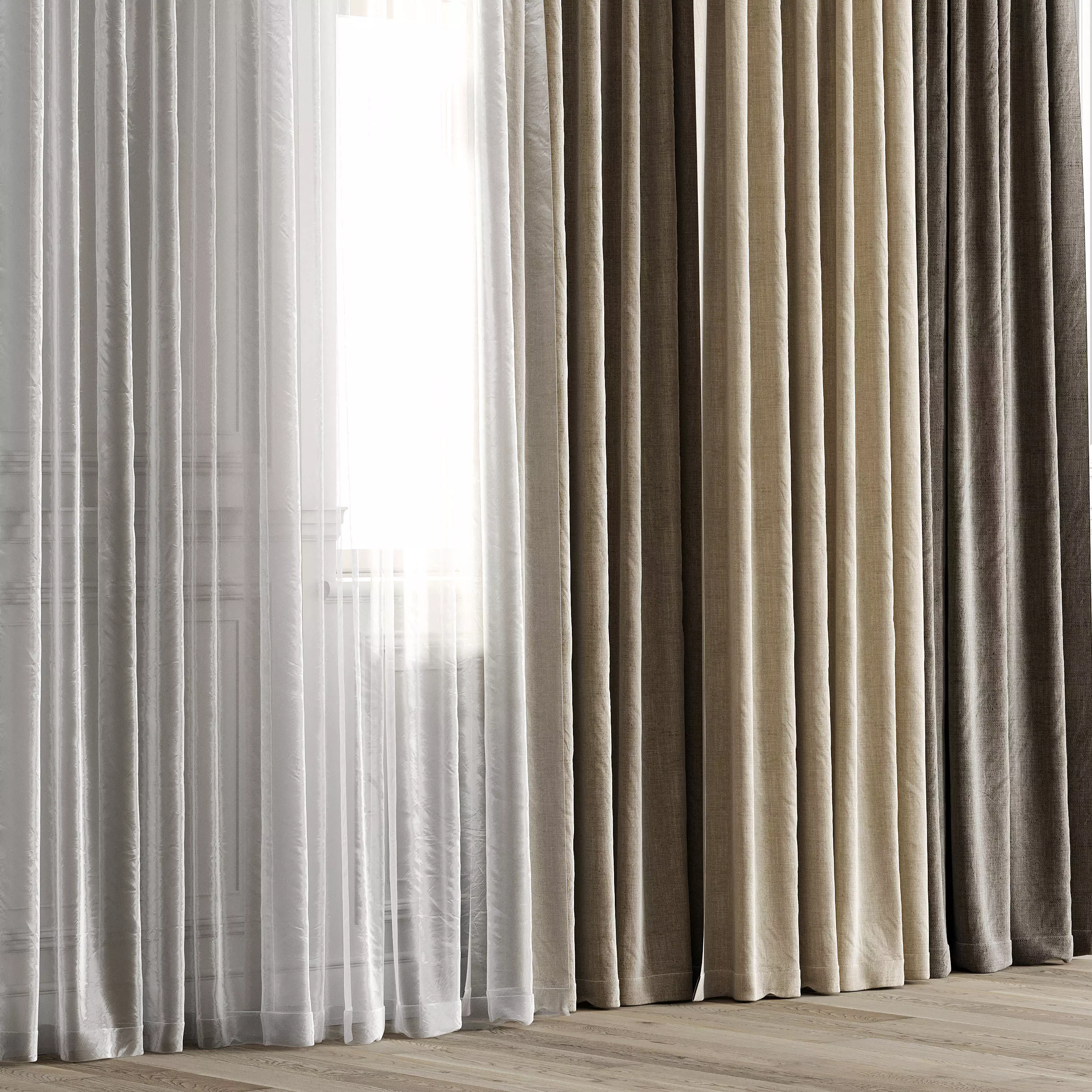 Curtain Set 503C 3D model_0
