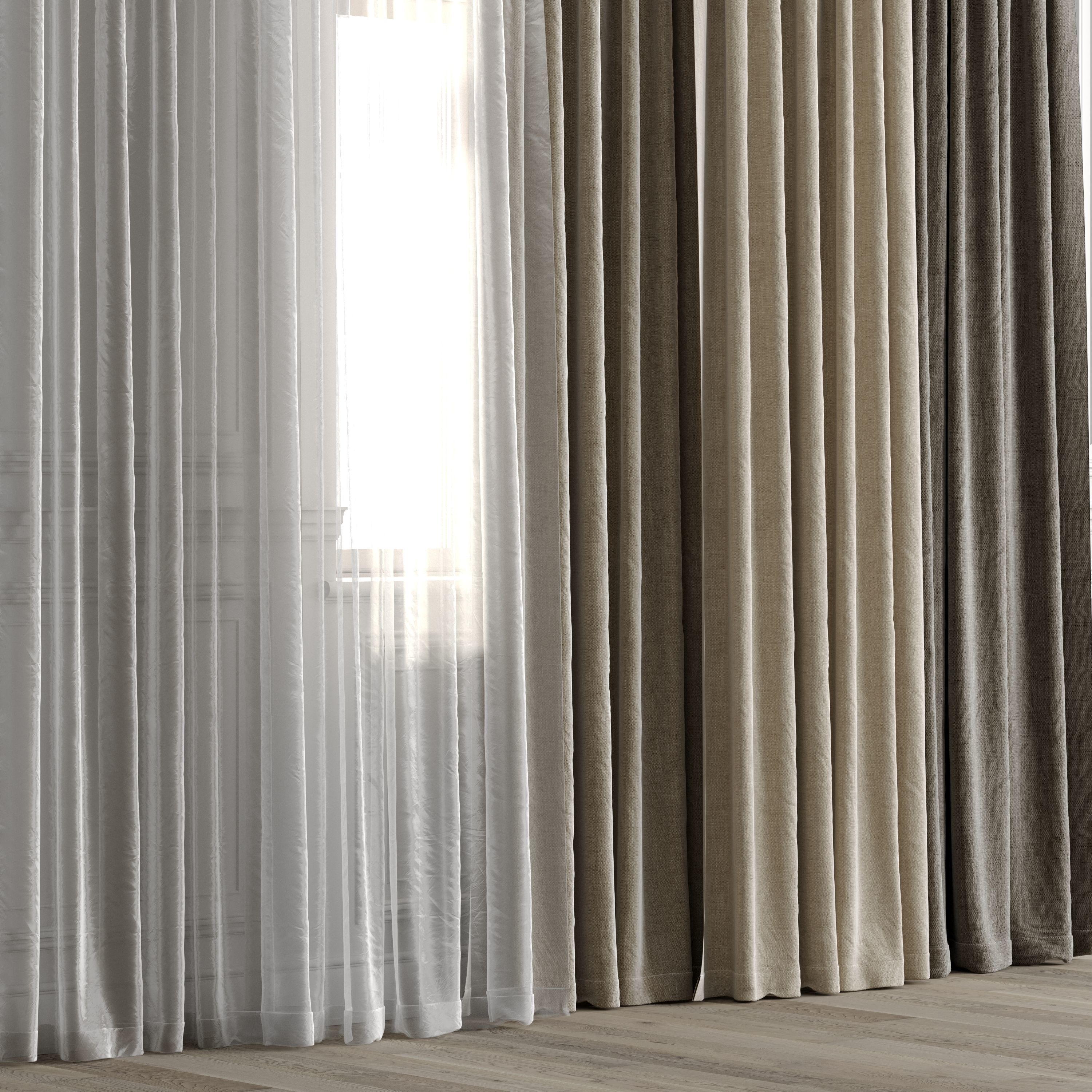 Curtain Set 503C 3D model_1