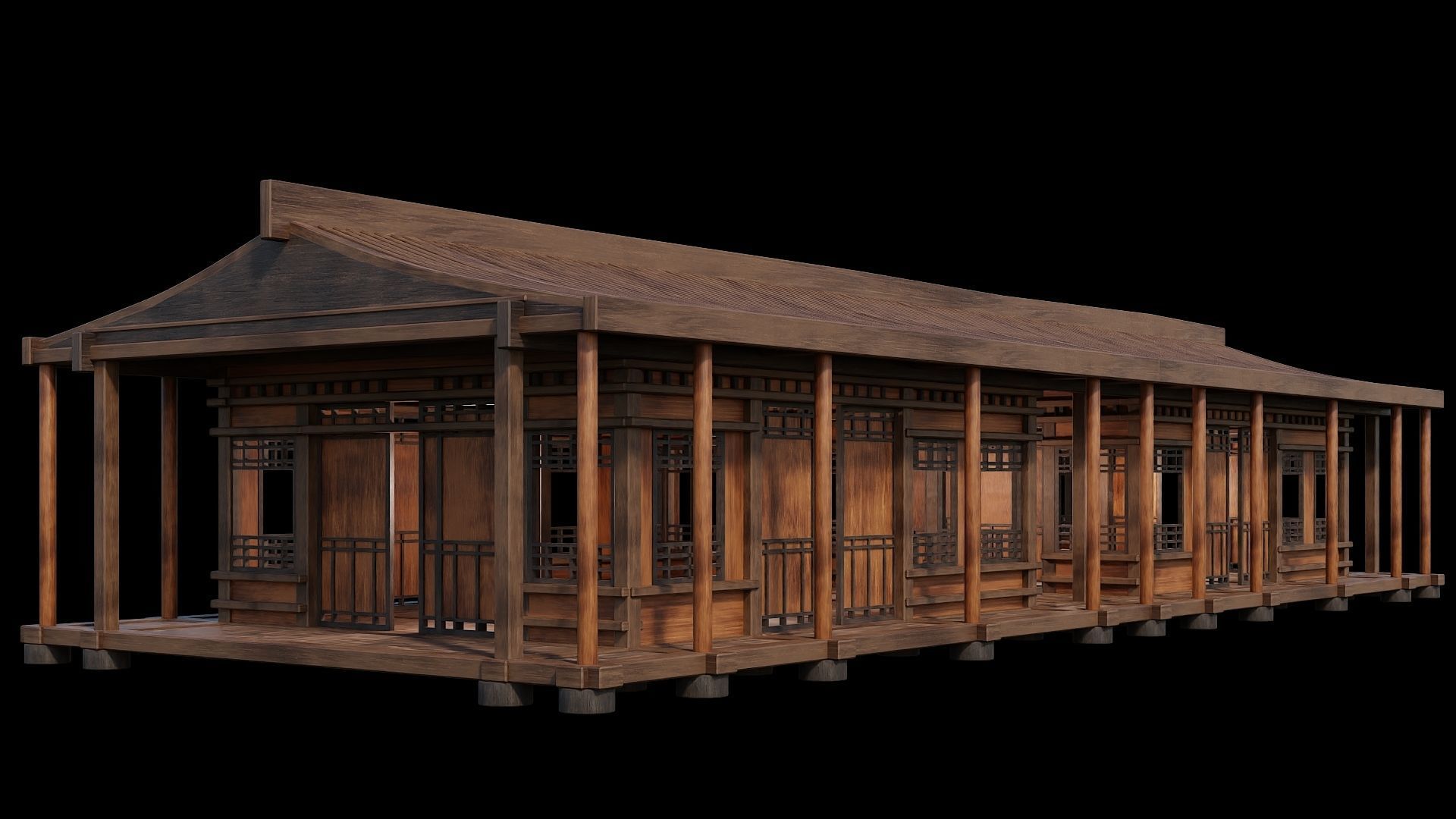 Medieval Houses 27- 4K Textures Game Ready Low-poly 3D model_1