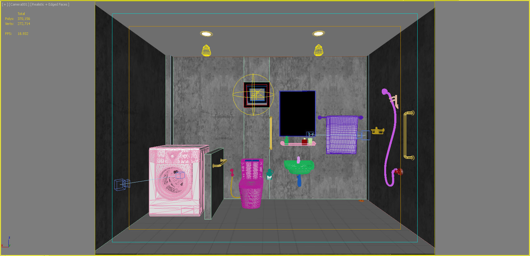 bathroom 6 with washing machine and sink 3D model_3