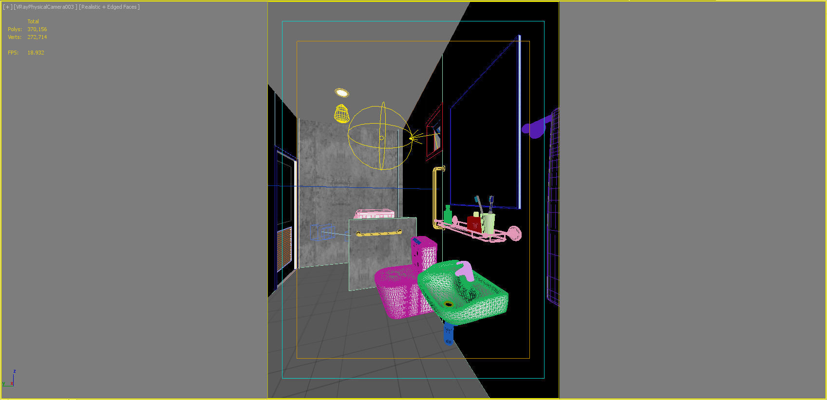 bathroom 6 with washing machine and sink 3D model_5