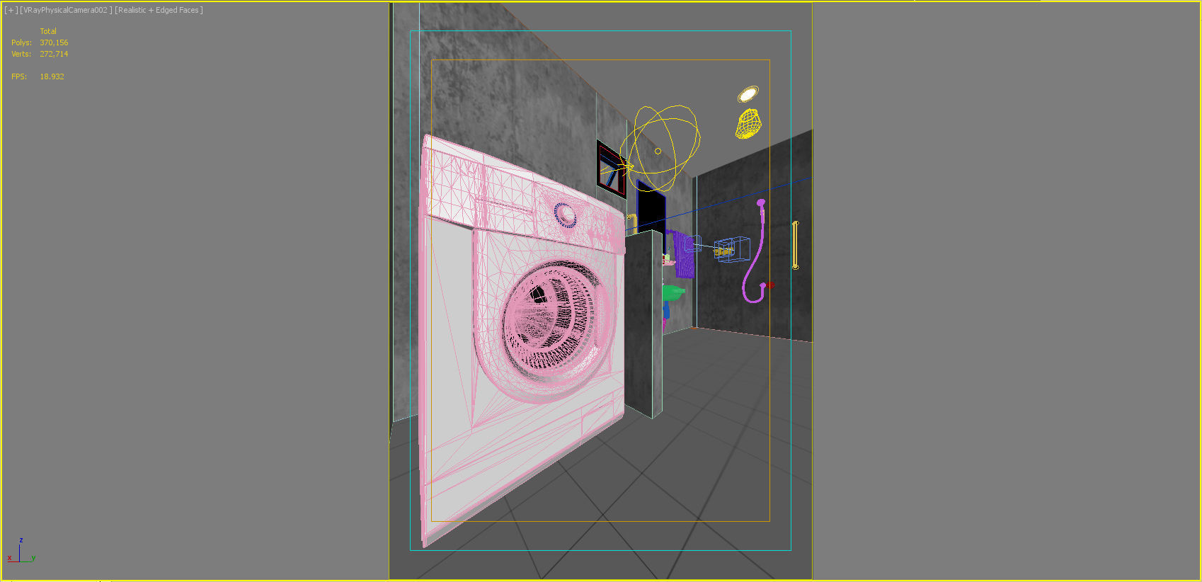bathroom 6 with washing machine and sink 3D model_4