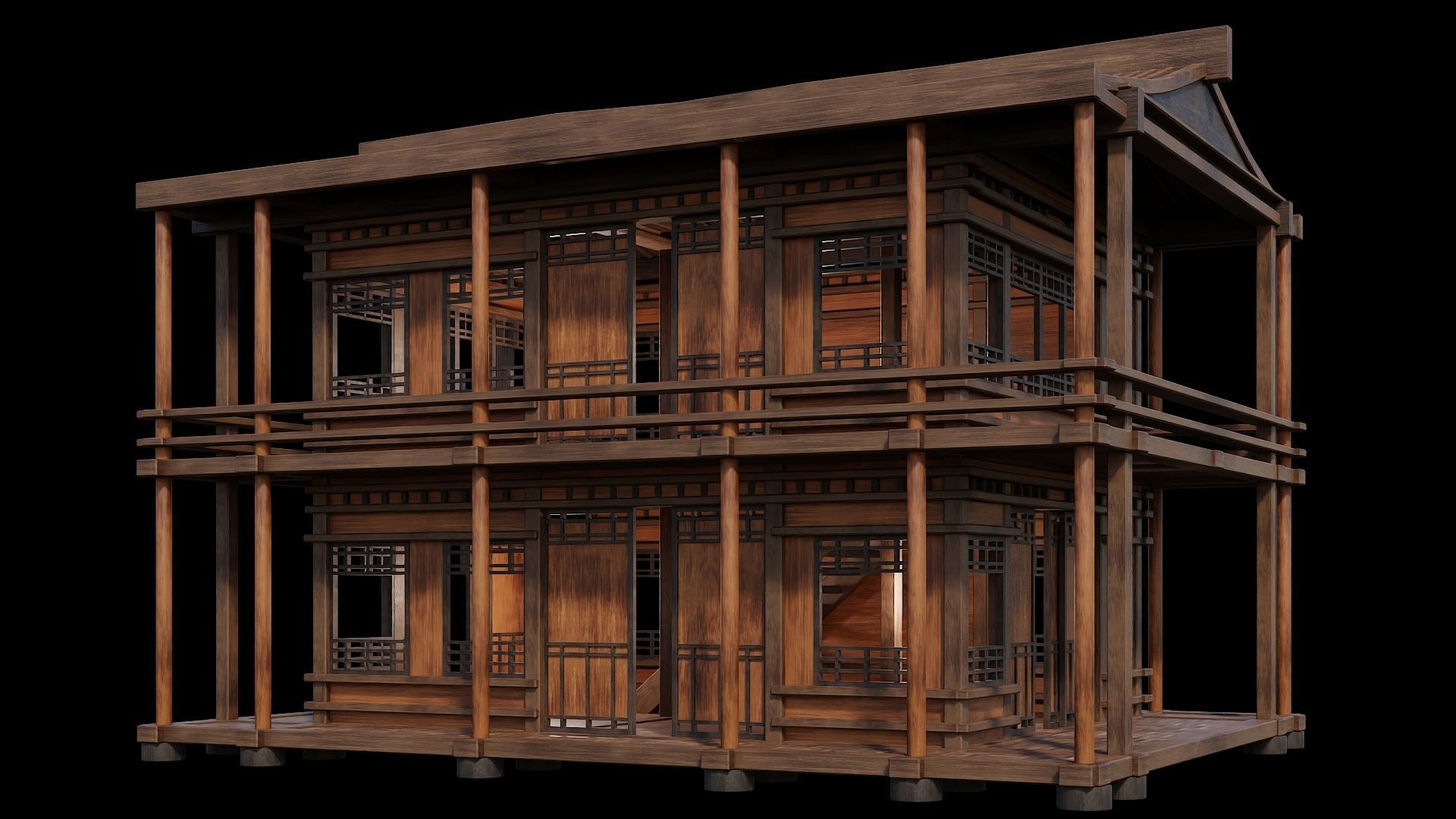 Medieval Houses 29- 4K Textures Game Ready Low-poly 3D model_6