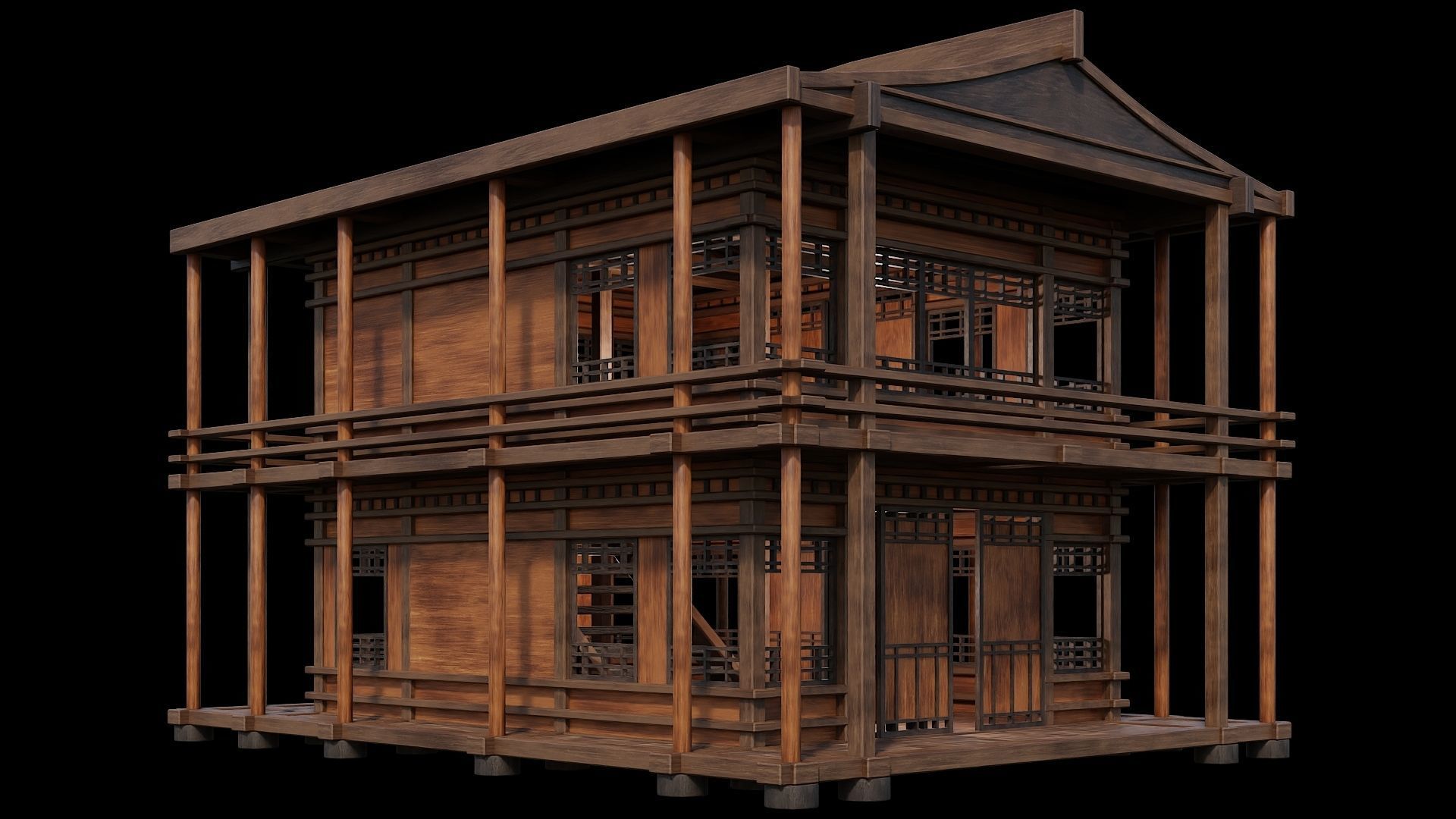 Medieval Houses 29- 4K Textures Game Ready Low-poly 3D model_1