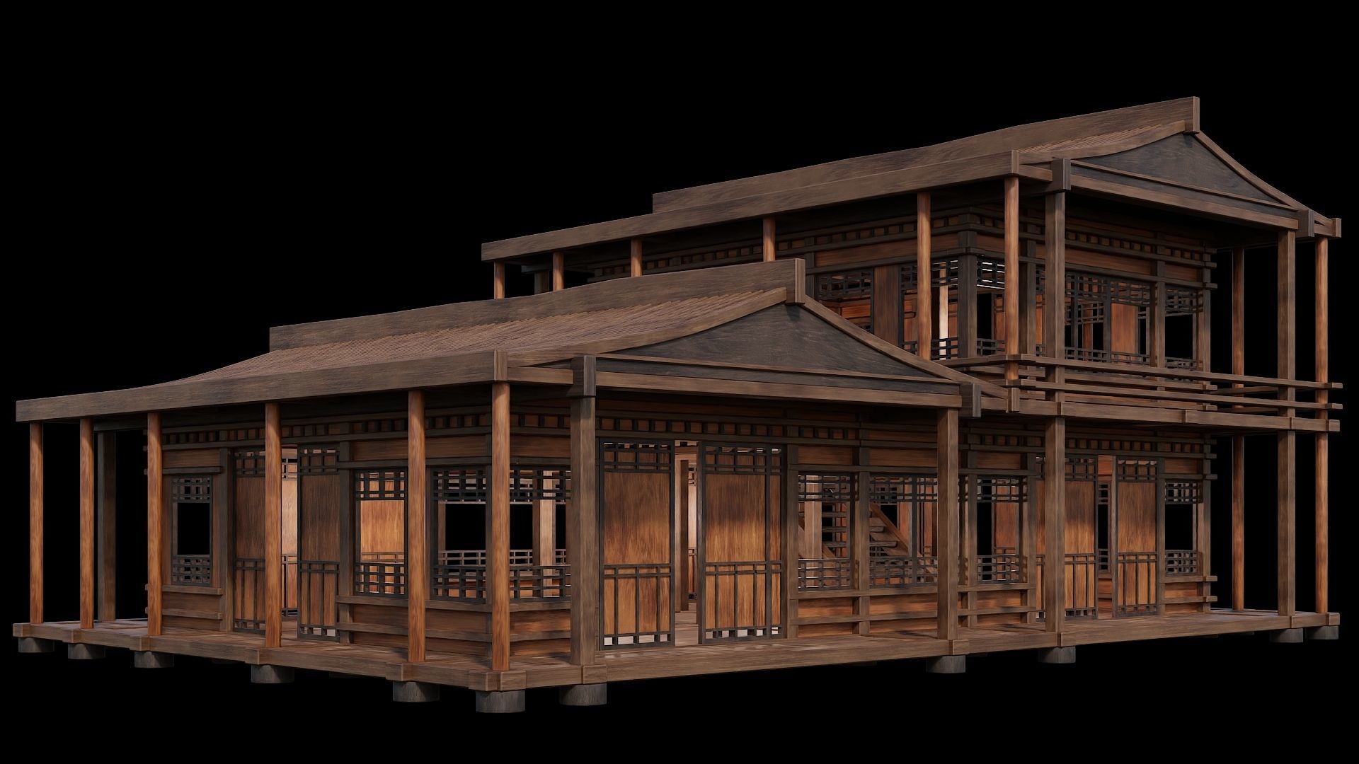 Medieval Houses 30- 4K Textures Game Ready Low-poly 3D model_1