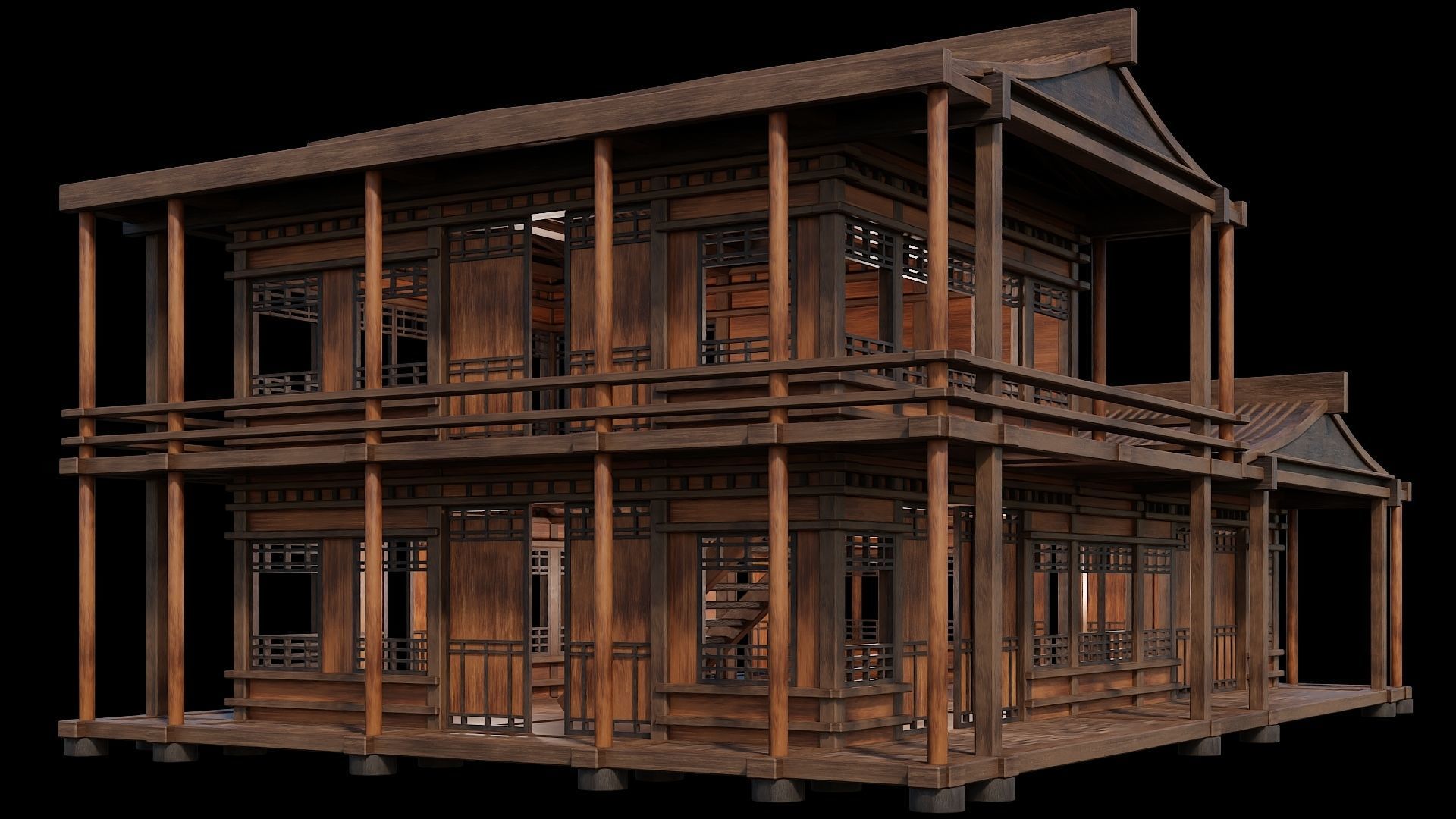 Medieval Houses 30- 4K Textures Game Ready Low-poly 3D model_5