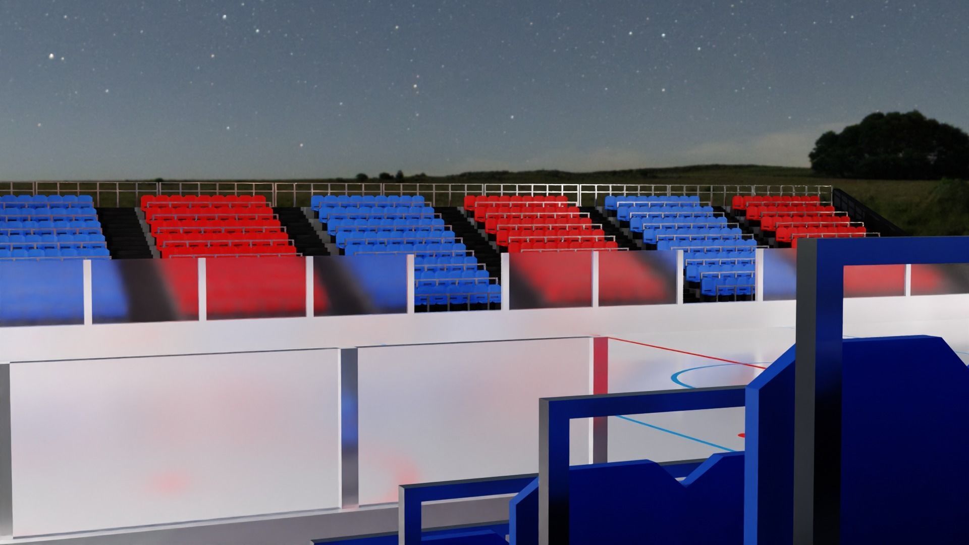 Hockey Arena Low-poly 3D model_25