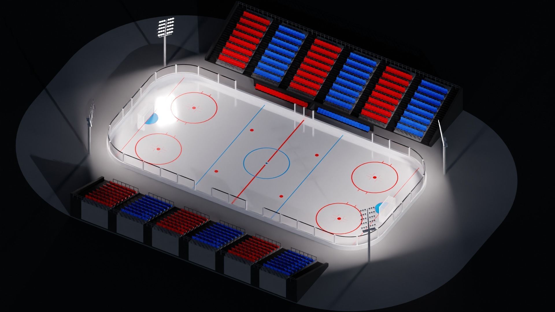 Hockey Arena Low-poly 3D model_1