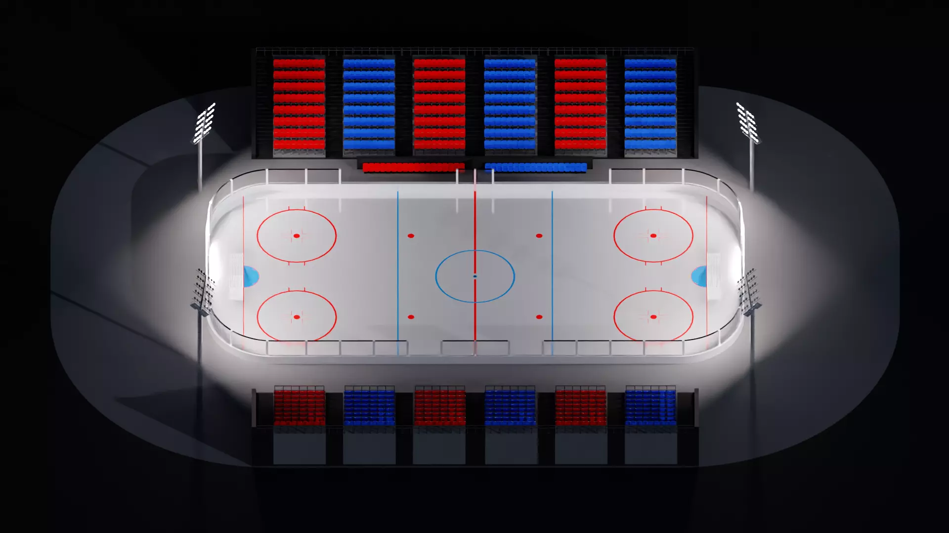 Hockey Arena Low-poly 3D model_0