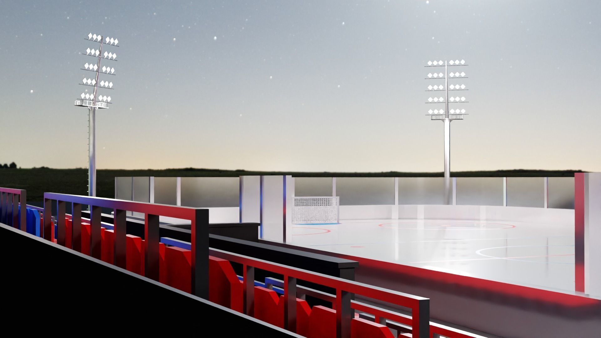 Hockey Arena Low-poly 3D model_26