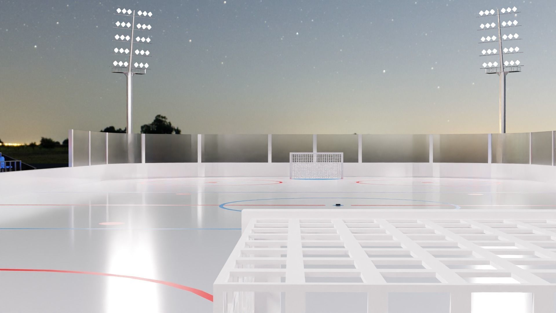 Hockey Arena Low-poly 3D model_33