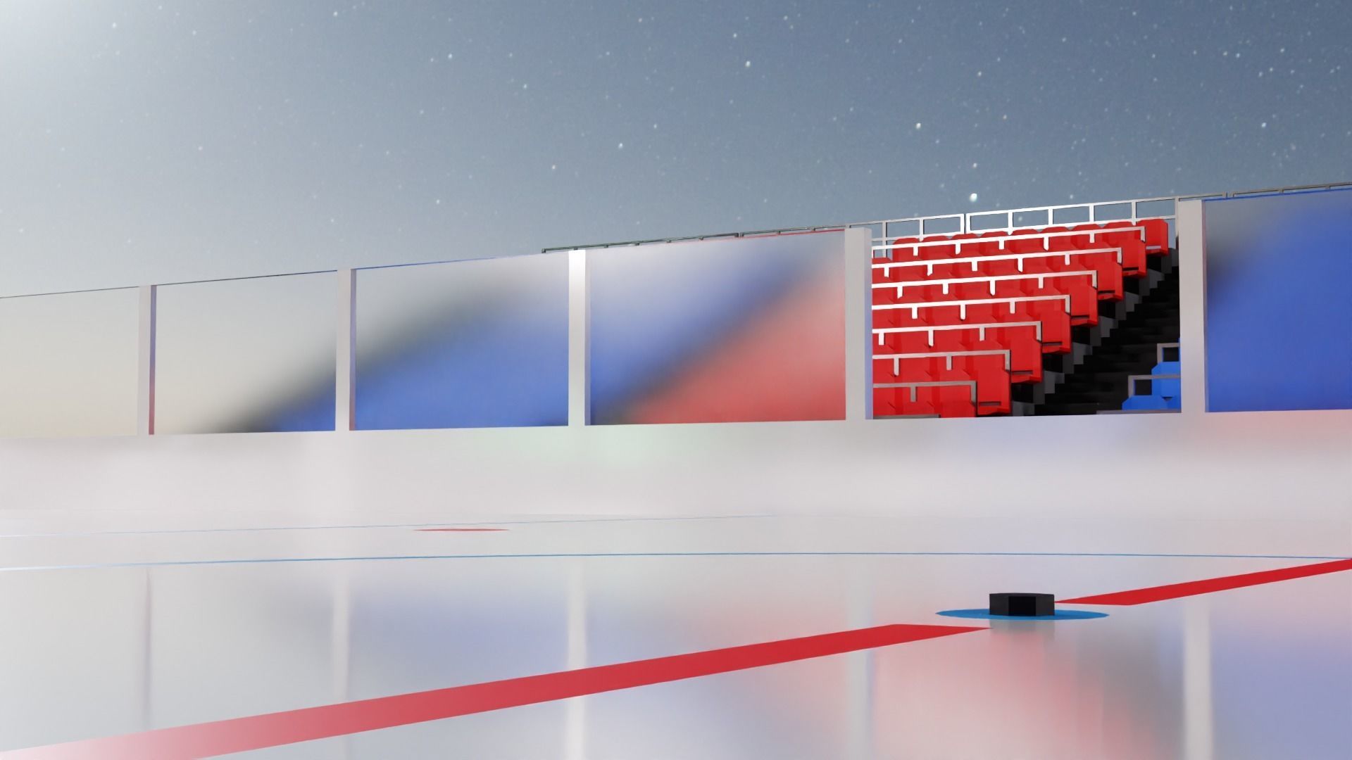 Hockey Arena Low-poly 3D model_35
