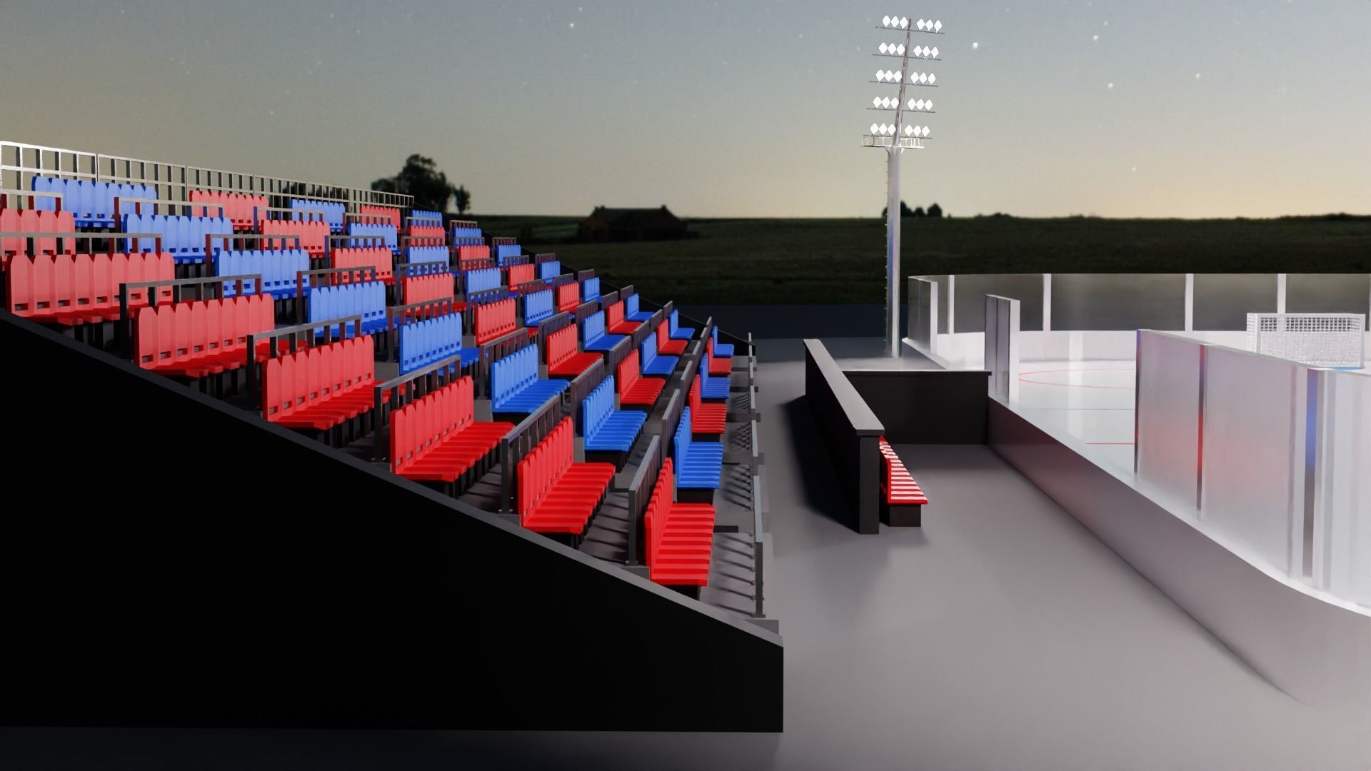 Hockey Arena Low-poly 3D model_27