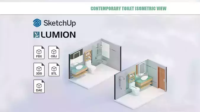 Contemporary Toilet Isometric view