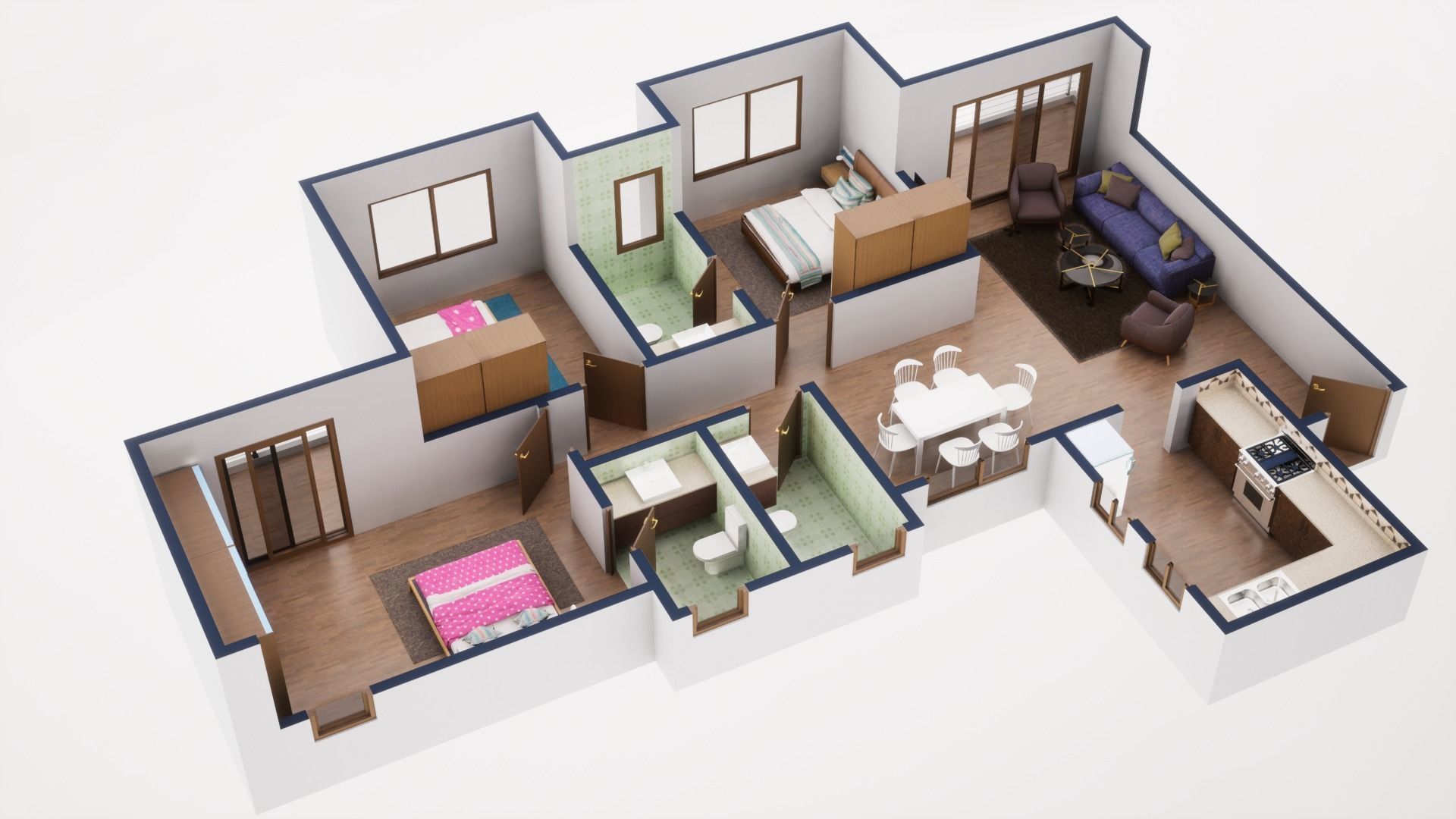 3D Floor Plan Model 58 3D model_1