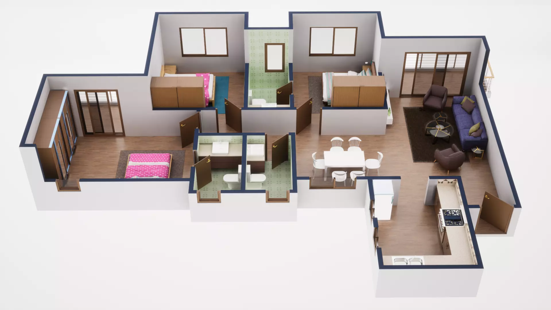 3D Floor Plan Model 58 3D model_0