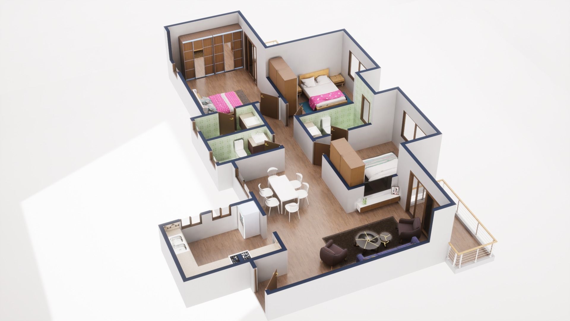3D Floor Plan Model 58 3D model_3