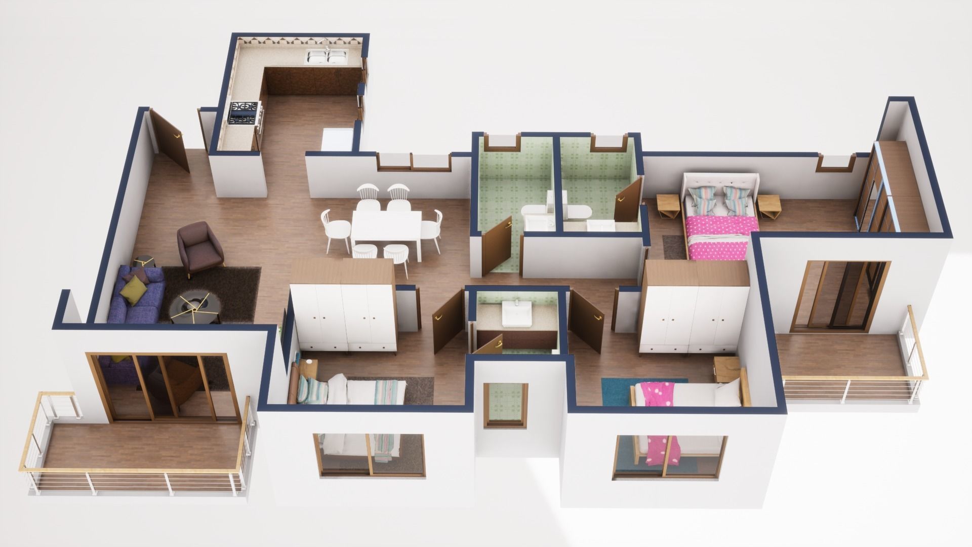 3D Floor Plan Model 58 3D model_4