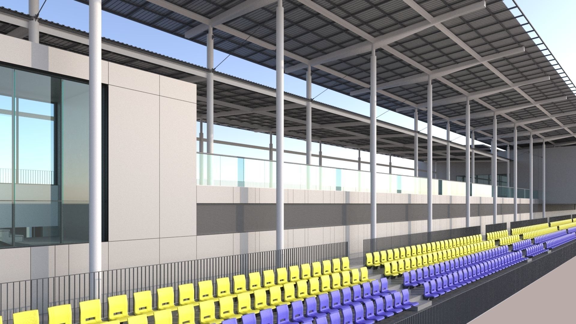 athletic sport pavilion 3D model_6