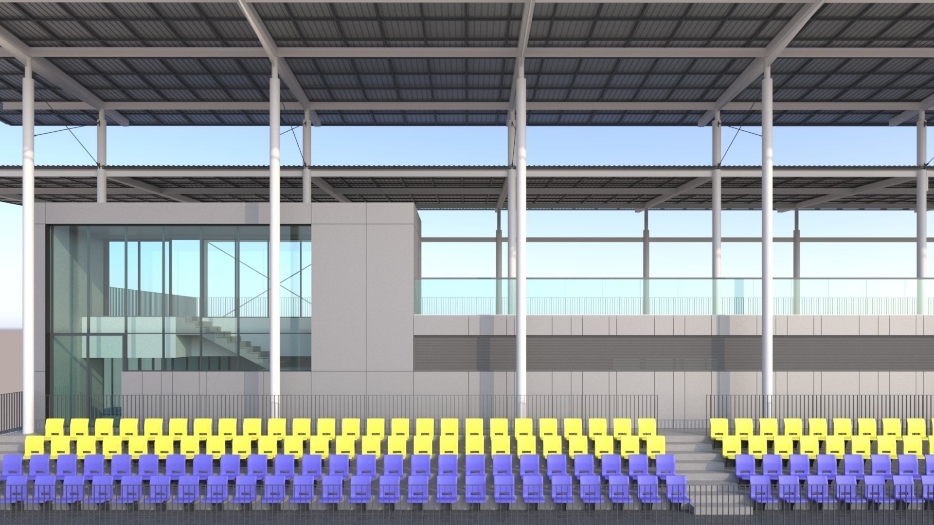 athletic sport pavilion 3D model_7