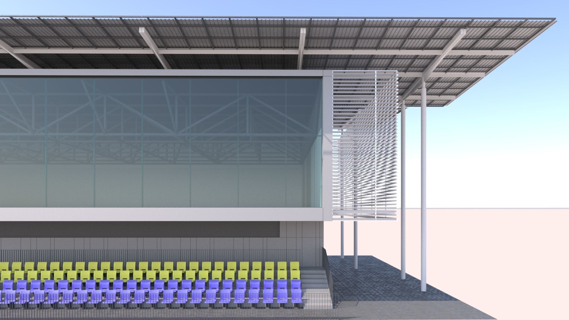 athletic sport pavilion 3D model_5