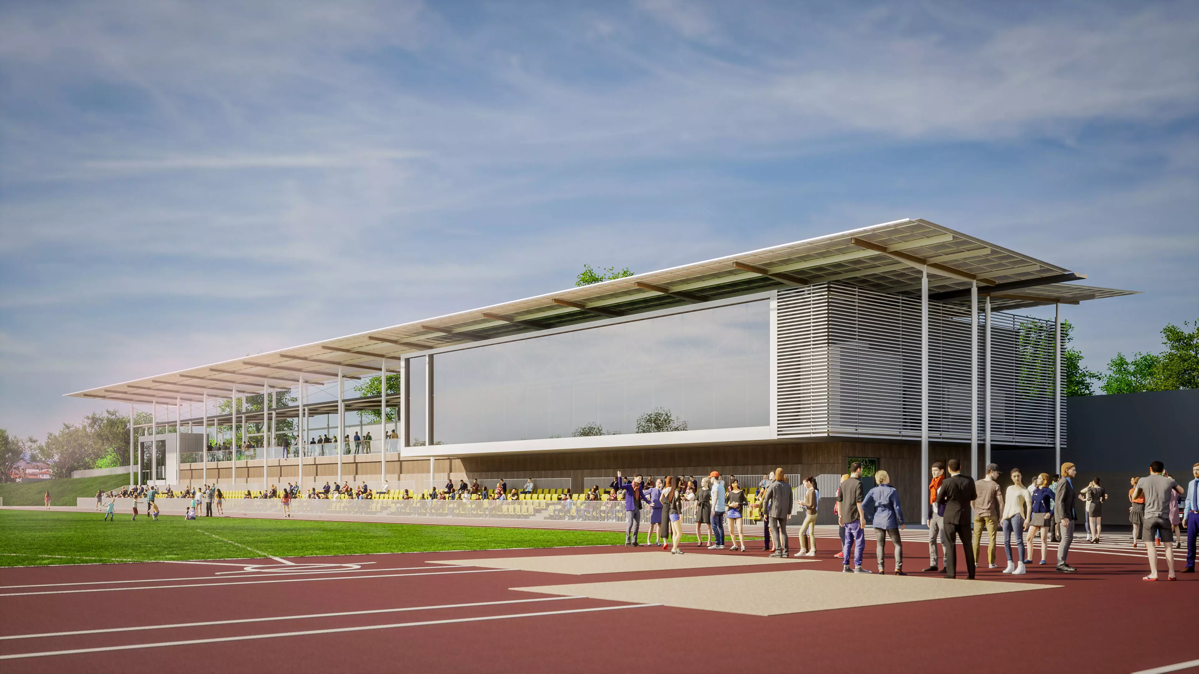 athletic sport pavilion 3D model_0