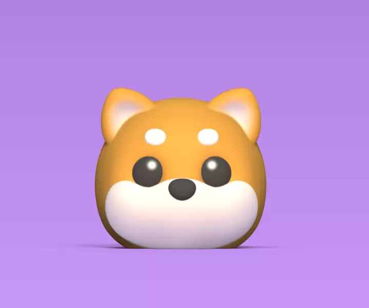 Cute Round Shiba 3D print model_0