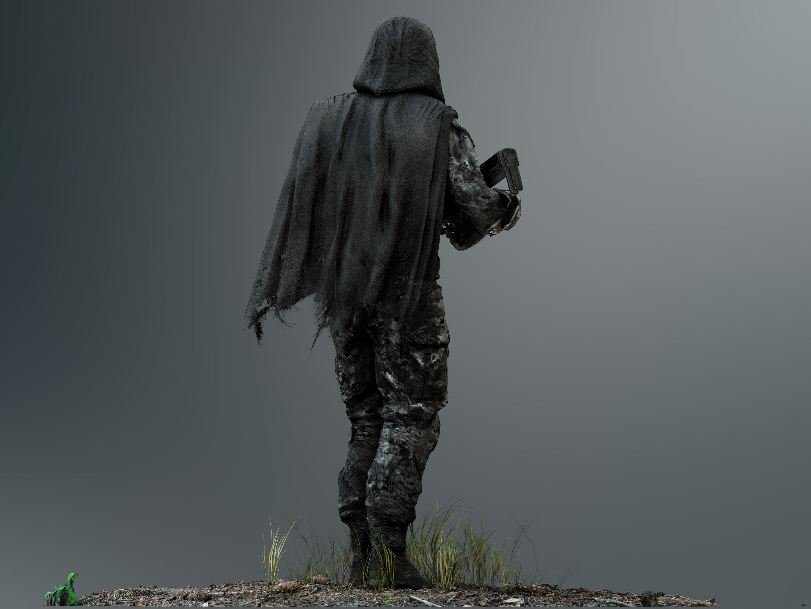 Sci Fi Sniper Soldier Low-poly 3D model_7