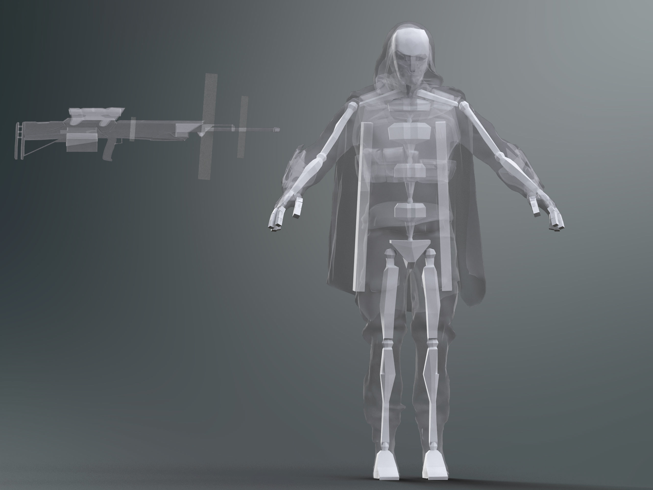 Sci Fi Sniper Soldier Low-poly 3D model_15