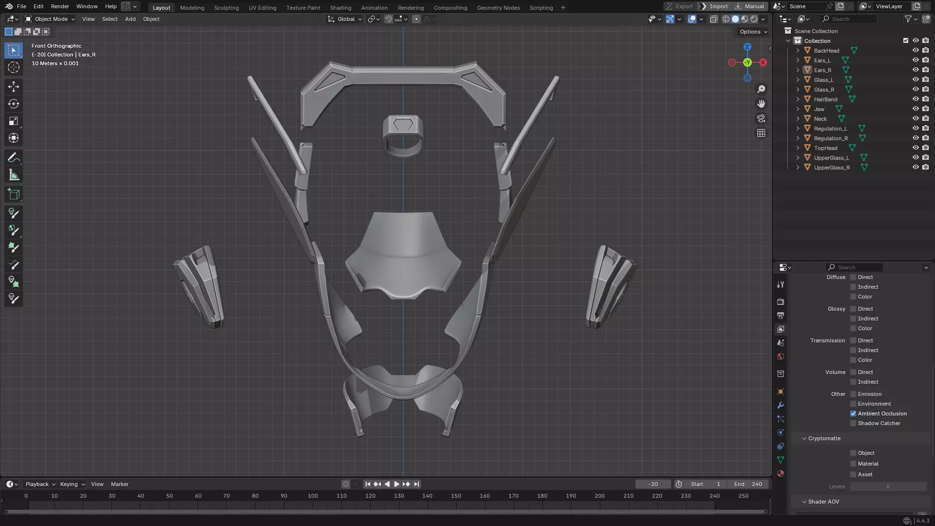 Overwatch 2 D va HeadSet for Cosplay  3D print model_11