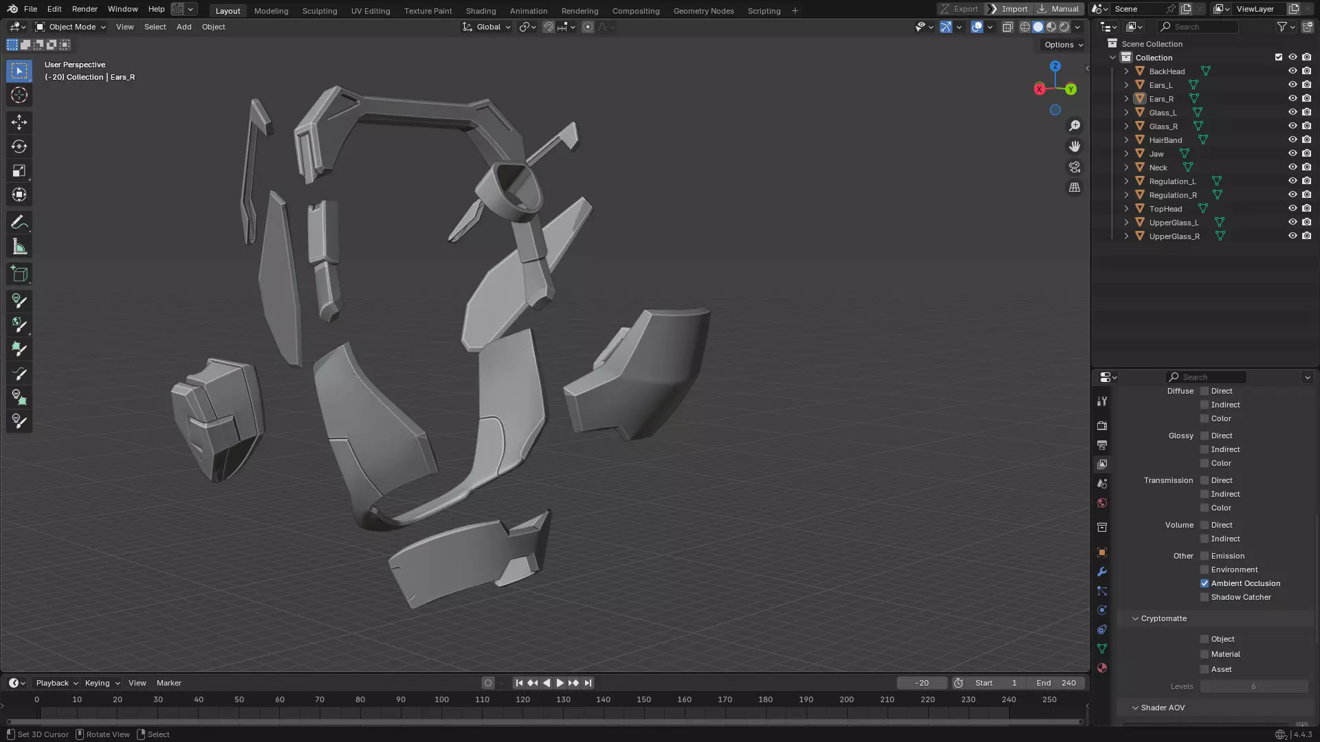 Overwatch 2 D va HeadSet for Cosplay  3D print model_15