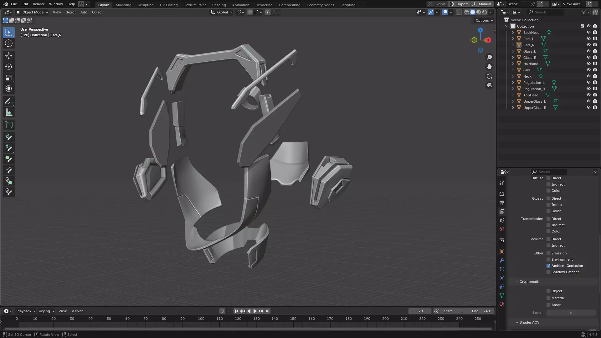 Overwatch 2 D va HeadSet for Cosplay  3D print model_12