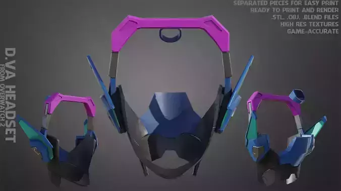 Overwatch 2 D va HeadSet for Cosplay 