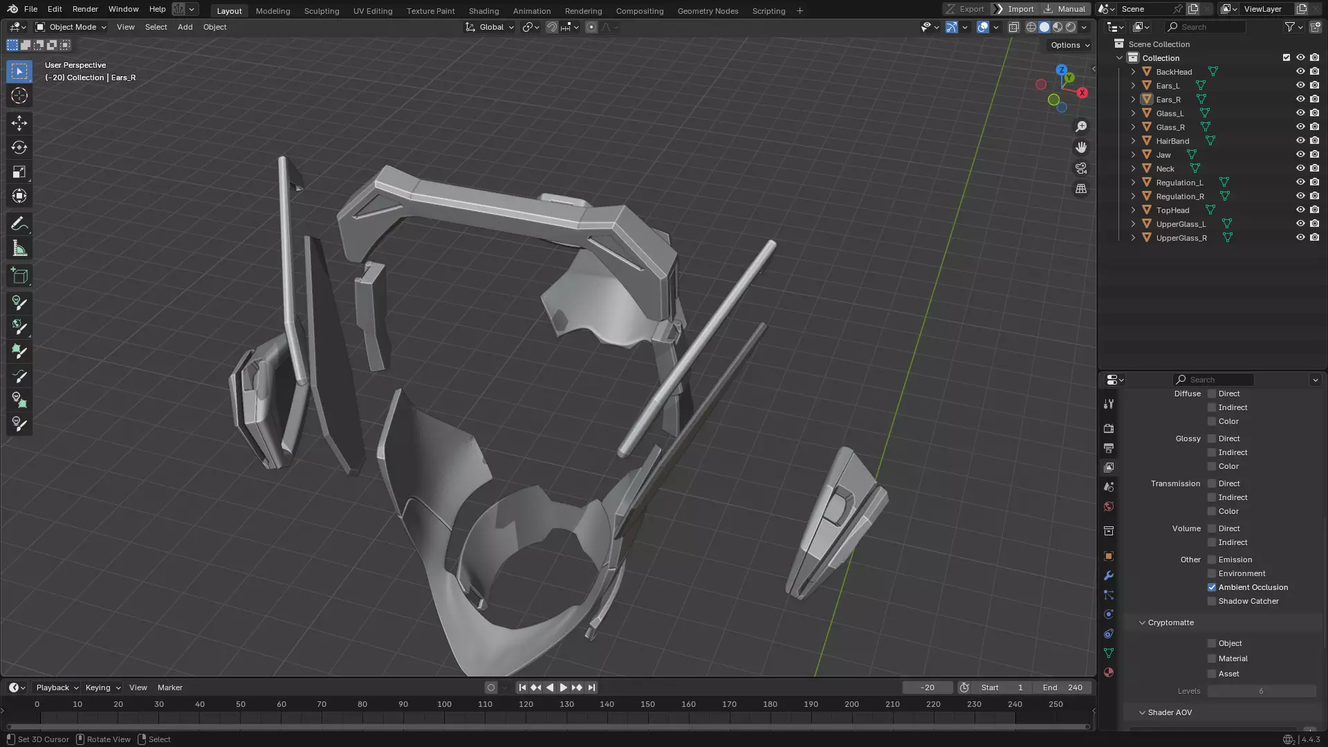Overwatch 2 D va HeadSet for Cosplay  3D print model_13