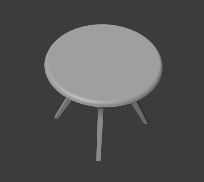 Table with two legs and glass top Free 3D model_5