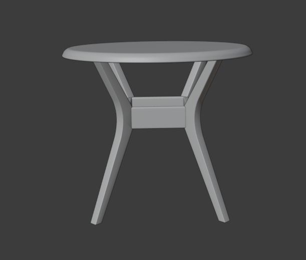 Table with two legs and glass top Free 3D model_6